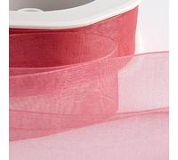 Italian Options Organza Chiffon Ribbon, 15mm x 20 Metre Roll, Rose Pink