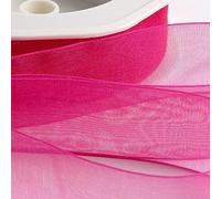 Italian Options Organza Chiffon Ribbon, 15mm x 20 Metre Roll, Azalea Pink