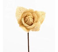 Italian Options Pack of 12 - Hessian Rose Craft Flowers - Natural