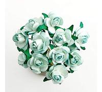 Italian Options Paper Tea Roses Pale Blue - Small Craft Flowers (144 Pack)