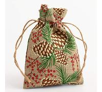 Italian Options Pine Cone Christmas Bag, Small Favour Gift Bags, 10 x 14cm (10pcs)