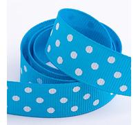 Polka Dot Grosgrain Ribbon 25mm x 10 Metres - Turquoise