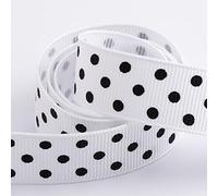 Polka Dot Grosgrain Ribbon 25mm x 10 Metres - White