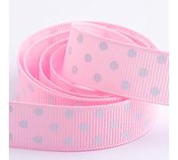 Polka Dot Grosgrain Ribbon 25mm x 10 Metres - Pink