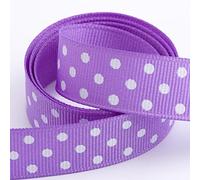 Polka Dot Grosgrain Ribbon 25mm x 10 Metres - Lilac