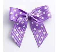 Italian Options Polka Dot Grosgrain Ribbon Bows Self Adhesive 12-Piece Pack, 5 cm Bow Width, Lilac