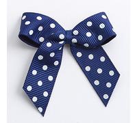 Italian Options Polka Dot Grosgrain Ribbon Bows Self Adhesive 12-Piece Pack, 5 cm Bow Width, Navy
