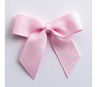 Italian Options Polka Dot Grosgrain Ribbon Bows Self Adhesive 12-Piece Pack, 5 cm Bow Width, Pink