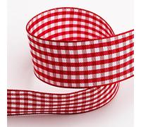 Italian Options Red Gingham Ribbon 25mm x 10 Metres