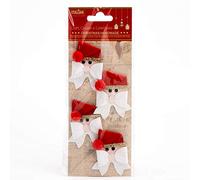 Italian Options Santa Face Handmade Christmas Craft Decoration Self Adhesive 3.5cm x 6cm (4 pcs)