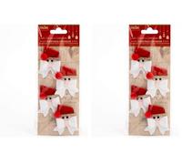 Italian Options Santa Face Handmade Christmas Craft Decoration Self Adhesive 3.5cm x 6cm (4 pcs) (Pack of 2)