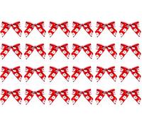 Italian Options Santa Ribbon Bows, Self-Adhesive Satin Christmas Bow Decorations for Gift Wrapping, Crafts, Wreaths, Crafting Accessories Supplies, Santa's Face Red Satin, 24 Pack, 5 cm