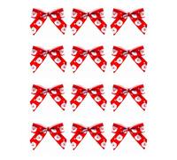 Italian Options Santa Ribbon Bows, Self-Adhesive Satin Christmas Bow Decorations for Gift Wrapping, Crafts, Wreaths, Crafting Accessories Supplies, Santa's Face Red Satin, 24 Pack, 5 cm