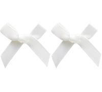 Italian Options Satin Craft Bows 100-Piece Pack, 3 cm Bow Width, White (Pack of 2)