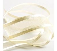 Italian Options - Satin Edge Organza Ribbon - 15mm x 25M - Ivory