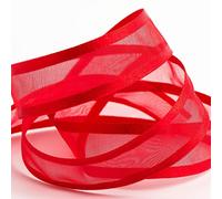 Italian Options - Satin Edge Organza Ribbon - 15mm x 25M - Red