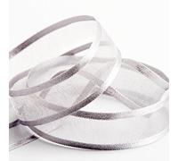 Italian Options - Satin Edge Organza Ribbon - 15mm x 25M - Silver