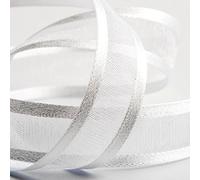 Italian Options - Satin Edge Organza Ribbon - 25mm x 25M - White