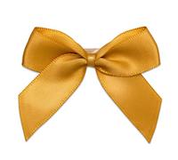 Italian Options Satin Ribbon Bows Self Adhesive 12-Piece Pack, 5 cm Bow Width, Antique Gold