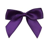 Italian Options Satin Ribbon Bows Self Adhesive 12-Piece Pack, 5 cm Bow Width, Aubergine
