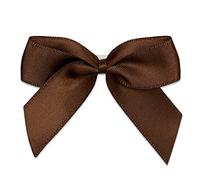 Italian Options Satin Ribbon Bows Self Adhesive 12-Piece Pack, 5 cm Bow Width, Brown