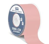 Italian Options Satin Ribbon, Fabric Ribbons for Gift Wrapping, Crafting, Balloons, Wedding Car, Presents, Cake, Christmas, Birthday, Gift Wrap Accessories, 50mm Wide x 25 Metre Roll, Rose Gold