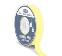 Italian Options Satin Ribbon, Fabric Ribbons for Gift Wrapping, Crafting, Balloons, Wedding Car, Presents, Cake, Christmas, Birthday, Gift Wrap Accessories, 16mm Wide x 25 Metre Roll, Lemon