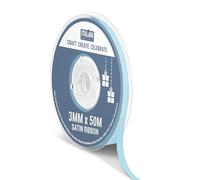 Italian Options Satin Ribbon, Fabric Ribbons for Gift Wrapping, Crafting, Balloons, Wedding Car, Presents, Cake, Christmas, Birthday, Gift Wrap Accessories, 3mm Wide x 50 Metre Roll, Pale Blue