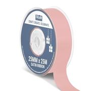 Italian Options Satin Ribbon, Fabric Ribbons for Gift Wrapping, Crafting, Balloons, Wedding Car, Presents, Cake, Christmas, Birthday, Gift Wrap Accessories, 25mm Wide x 25 Metre Roll, Rose Gold