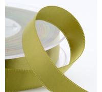 Italian Options Satin Ribbon, Fabric Ribbons for Gift Wrapping, Crafting, Balloons, Wedding Car, Presents, Cake, Christmas, Birthday, Gift Wrap Accessories, 25mm Wide x 25 Metre Roll, Moss Green