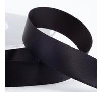 Italian Options - Satin Ribbon - Premium Double Sided - Black - 16mm x 25 Metre Rolls