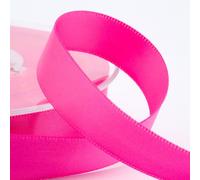 Italian Options - Satin Ribbon - Premium Double Sided - Hot Pink - 10mm x 25 Metre Rolls