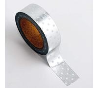 Italian Options Silver Foil Polka Dot Adhesive Washi Tape (15mm x 10 Metre)