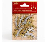 Italian Options Silver Gold Glitter Reindeers Christmas Craft Festive Card Making Decoration (Pack of 12)