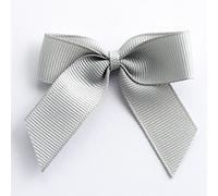 Italian Options Small Grosgrain Ribbon Bows, Self Adhesive Bows for Crafting, Gifts, Sewing, Hair Bow, Wedding Stationery, Floristry, Cakes, Crafts, Decorations, Silver, 12 Pack, 5cm
