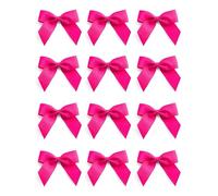 Italian Options Small Grosgrain Ribbon Bows, Self Adhesive Bows for Crafting, Gifts, Sewing, Hair Bow, Wedding Stationery, Floristry, Cakes, Crafts, Decorations, Shocking Pink, 12 Pack, 5cm