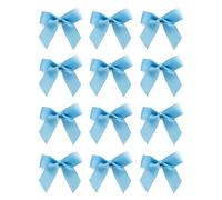 Italian Options Small Grosgrain Ribbon Bows, Self Adhesive Bows for Crafting, Gifts, Sewing, Hair Bow, Wedding Stationery, Floristry, Cakes, Crafts, Decorations, Pale Blue, 12 Pack, 5cm