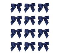 Italian Options Small Grosgrain Ribbon Bows, Self Adhesive Bows for Crafting, Gifts, Sewing, Hair Bow, Wedding Stationery, Floristry, Cakes, Crafts, Decorations, Navy, 12 Pack, 5cm