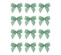Italian Options Small Grosgrain Ribbon Bows, Self Adhesive Bows for Crafting, Gifts, Sewing, Hair Bow, Wedding Stationery, Floristry, Cakes, Crafts, Decorations, Sage Green, 12 Pack, 5cm