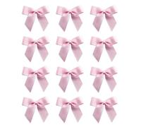 Italian Options Small Polka Dot Grosgrain Ribbon Bows, Self Adhesive Spotted Bows for Crafting, Gifts, Sewing, Hair Bow, Floristry, Cakes, Crafts, Decorations, Pink, 12 Pack, 5cm