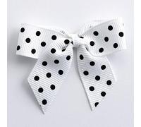 Italian Options Polka Dot Grosgrain Ribbon Bows Self Adhesive 12-Piece Pack, 5 cm Bow Width, White