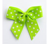 Italian Options Polka Dot Grosgrain Ribbon Bows Self Adhesive 12-Piece Pack, 5 cm Bow Width, Lime
