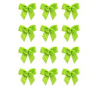Italian Options Small Polka Dot Grosgrain Ribbon Bows, Self Adhesive Spotted Bows for Crafting, Gifts, Sewing, Hair Bow, Floristry, Cakes, Crafts, Decorations, Lime, 12 Pack, 5cm