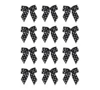 Italian Options Small Polka Dot Grosgrain Ribbon Bows, Self Adhesive Spotted Bows for Crafting, Gifts, Sewing, Hair Bow, Floristry, Cakes, Crafts, Decorations, Black, 12 Pack, 5cm