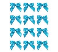 Italian Options Small Polka Dot Grosgrain Ribbon Bows, Self Adhesive Spotted Bows for Crafting, Gifts, Sewing, Hair Bow, Floristry, Cakes, Crafts, Decorations, Turquoise, 12 Pack, 5cm