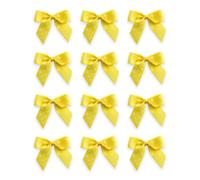 Italian Options Small Polka Dot Grosgrain Ribbon Bows, Self Adhesive Spotted Bows for Crafting, Gifts, Sewing, Hair Bow, Floristry, Cakes, Crafts, Decorations, Yellow, 24 Pack, 5cm