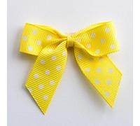 Italian Options Polka Dot Grosgrain Ribbon Bows Self Adhesive 12-Piece Pack, 5 cm Bow Width, Yellow
