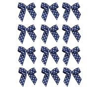 Italian Options Small Polka Dot Grosgrain Ribbon Bows, Self Adhesive Spotted Bows for Crafting, Gifts, Sewing, Hair Bow, Floristry, Cakes, Crafts, Decorations, Navy, 12 Pack, 5cm
