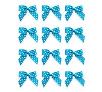 Italian Options Small Polka Dot Grosgrain Ribbon Bows, Self Adhesive Spotted Bows for Crafting, Gifts, Sewing, Hair Bow, Floristry, Cakes, Crafts, Decorations, Turquoise, 24 Pack, 5cm