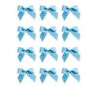 Italian Options Small Polka Dot Grosgrain Ribbon Bows, Self Adhesive Spotted Bows for Crafting, Gifts, Sewing, Hair Bow, Floristry, Cakes, Crafts, Decorations, Pale Blue, 24 Pack, 5cm
